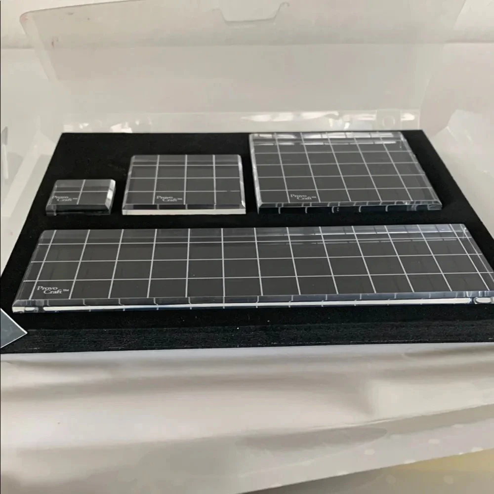 Provo Craft for Simply Chic Stamps 4 Acrylic Block Set 1 Clear Lined 24-8343 - Picture 4 of 5